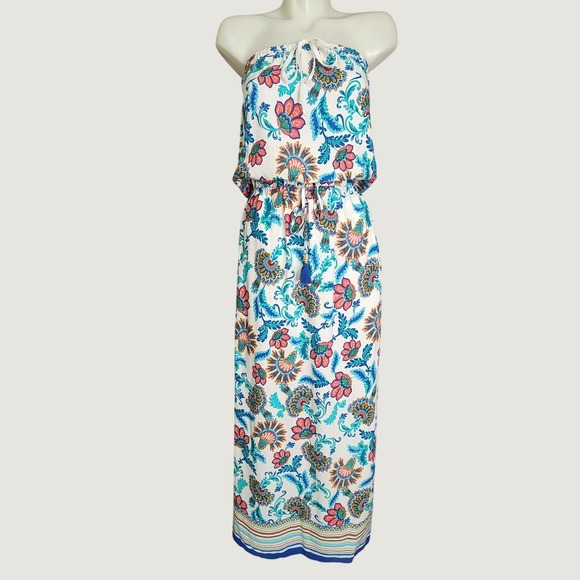 Tommy Bahama Dresses & Skirts - Women's Tommy Bahama Fira Bandeau Maxi Dress Sz XS Floral Paisley Strapless Boho